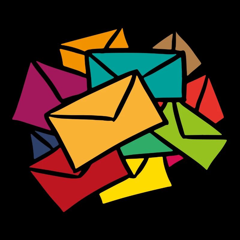 Bunte Briefe Sekretärin Postbote Geschenkidee