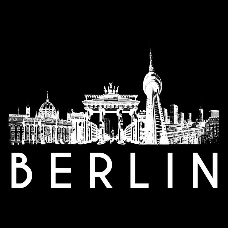 La ligne d’horizon de Berlin en blanc