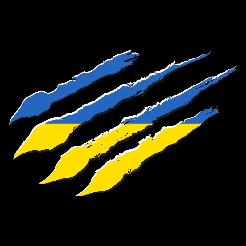 Ukraine Flag Scratch Claws Cut Scratch Mark