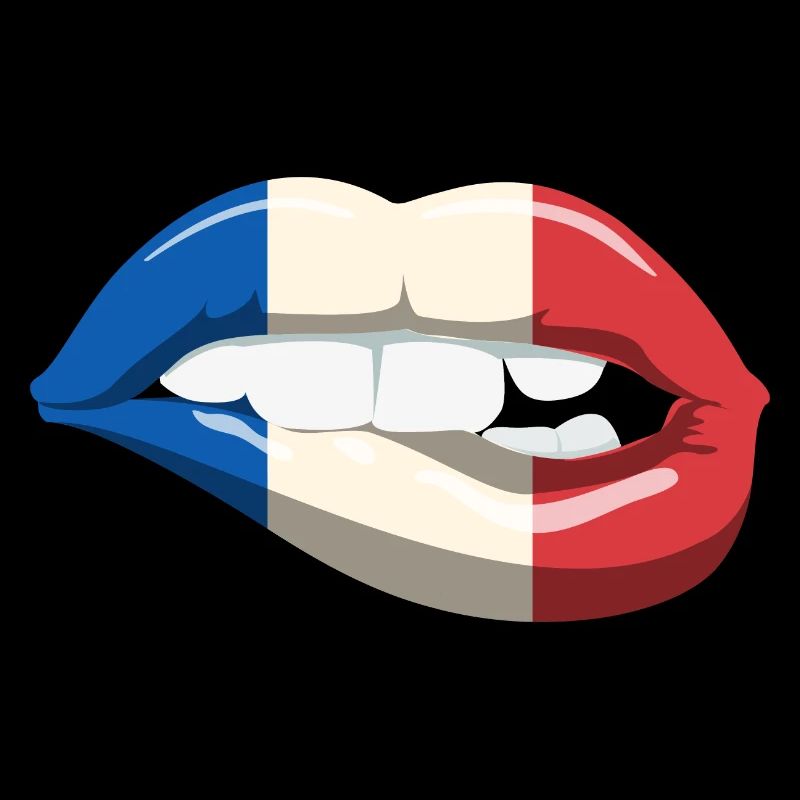 France Drapeau: Lèvres Bouche Drapeau français