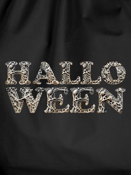 Halloween, Bones, Lettering, Creepy