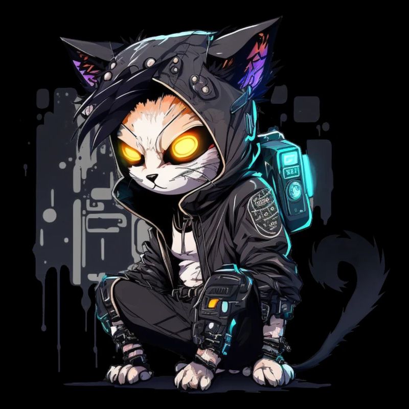 Cyber Hacker Cat