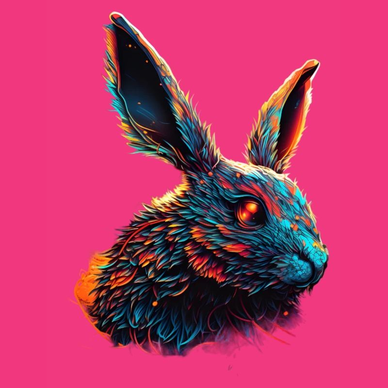 Rabbit Pet Synthwave Gift