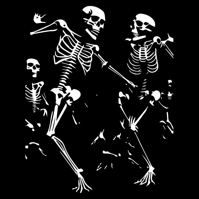 Drôles de squelettes dansant à la discothèque