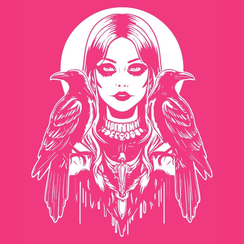 Gothic-Mädchen mit Raben