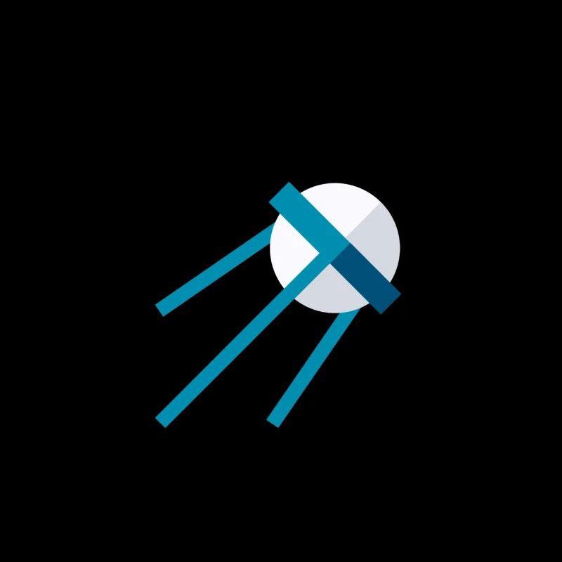 Satellite in Space – Blue Space Icon