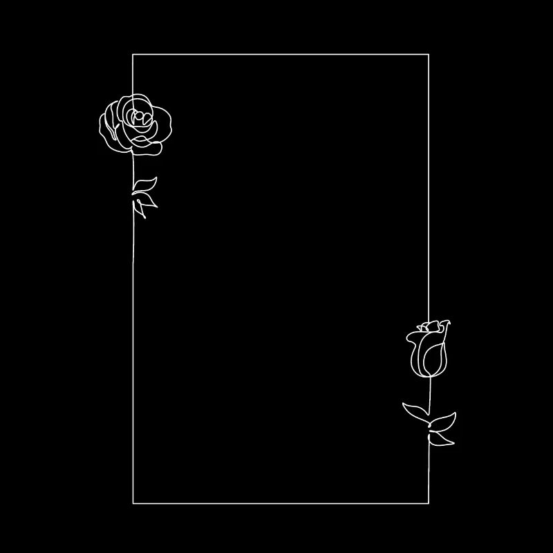 One line art Rahmen Rosen Blumen abstrakte Kunst