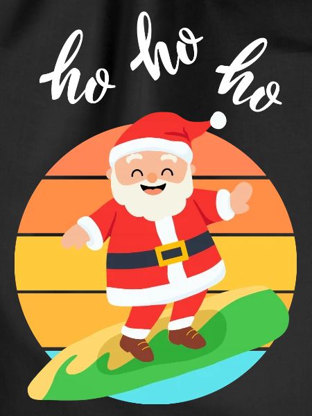 Surfing santa claus