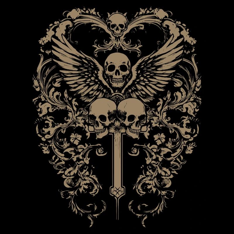 Goth Skull Grunge Cross