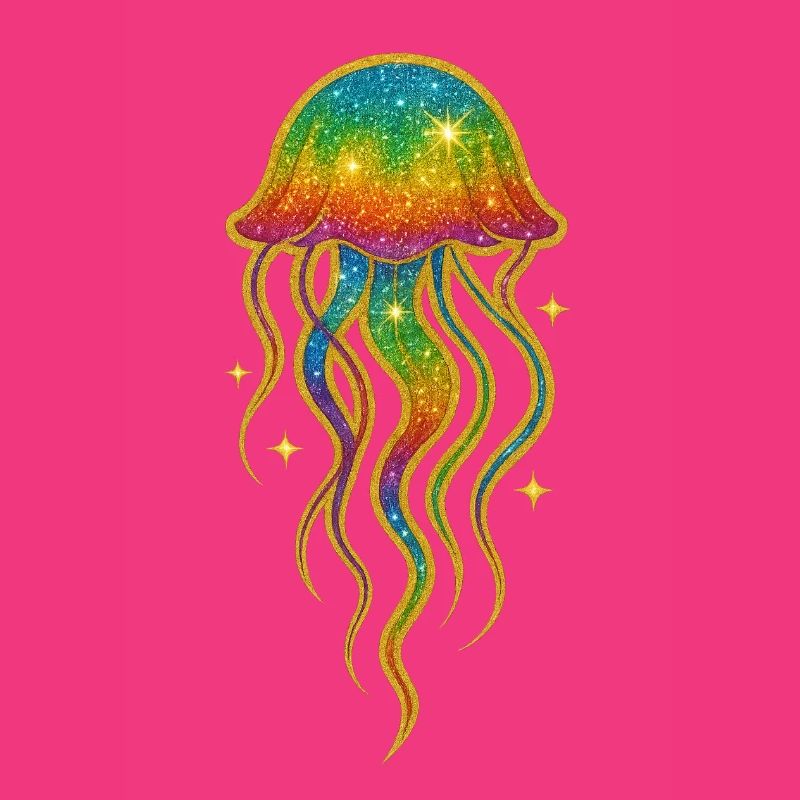 Rainbow Glitter Jellyfish