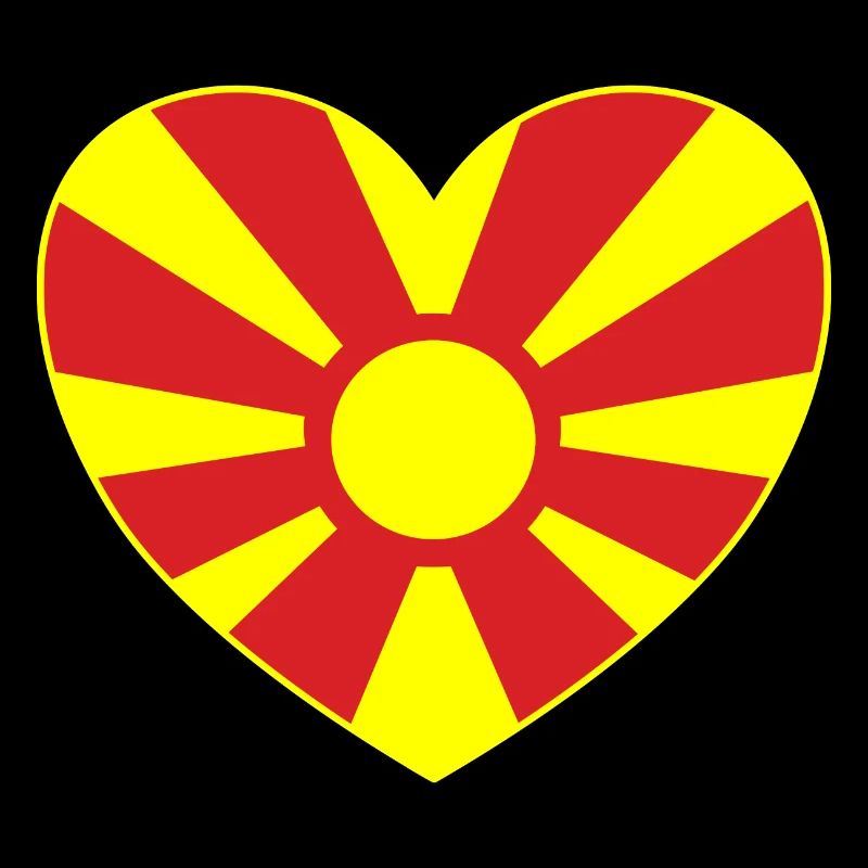 Cœur de drapeau de la Macédoine du Nord
