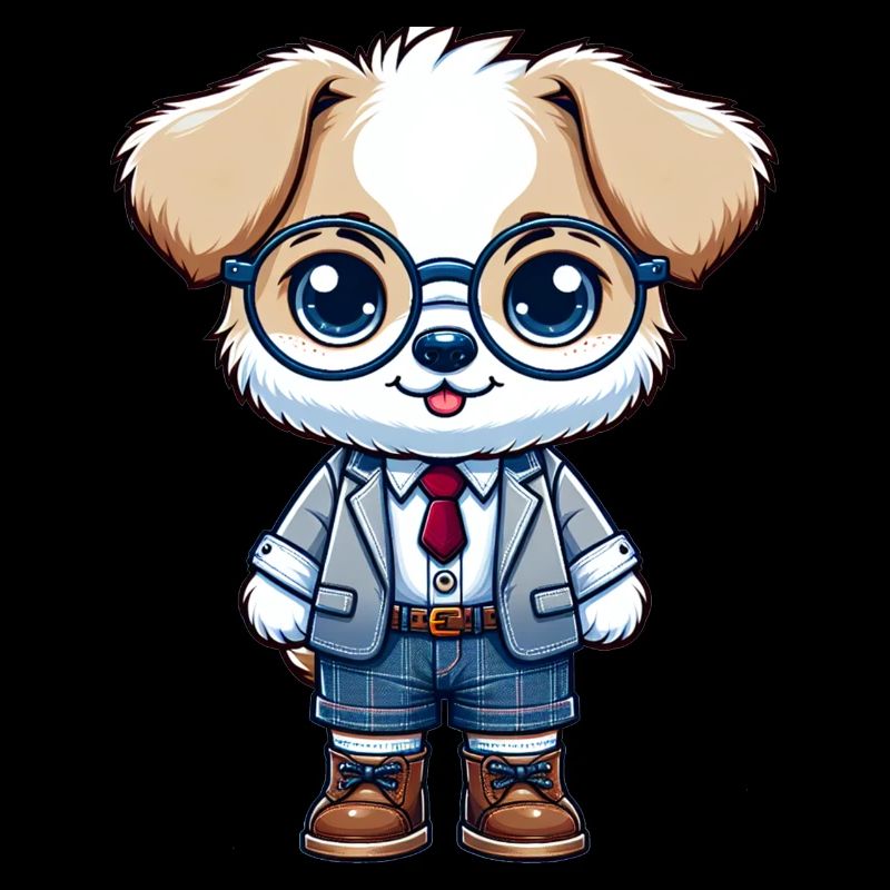 Chien écolier mignon