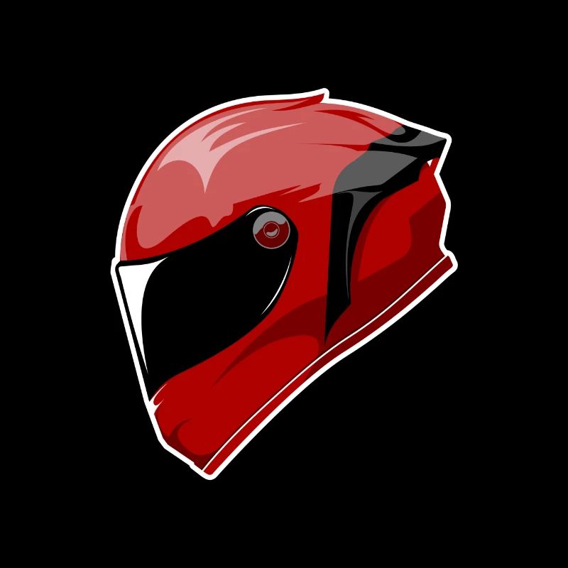 Motorcycle helmet Red