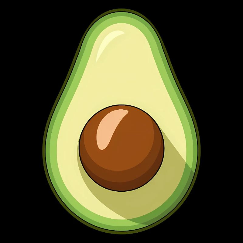 Avocado half halved