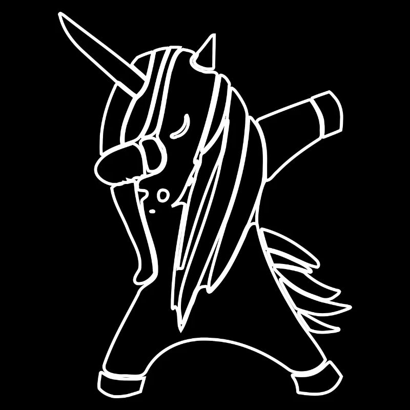 dabbing unicorn in white, weißes dabbendes Einhorn