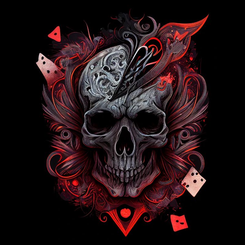 Splash multicolor skull. Poker face