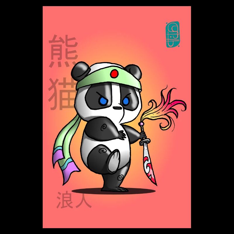 Samurai panda in battle