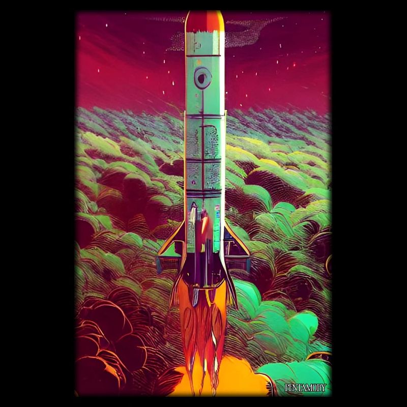 Rocket Launch Space Stars Clouds