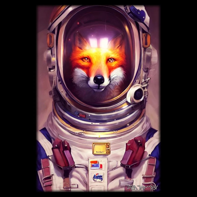 Fuchs Wildtier Astronaut Zukunft Sci-Fi Technik