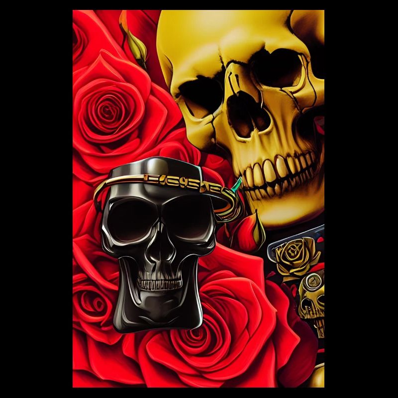 Skulls with roses