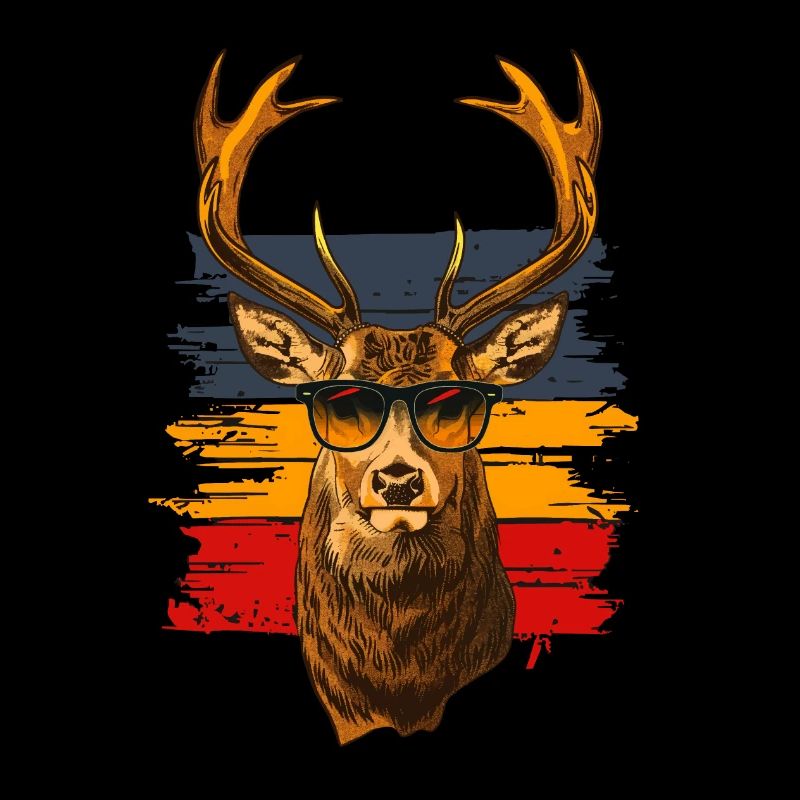 Hirsch mit Sonnenbrille vintage