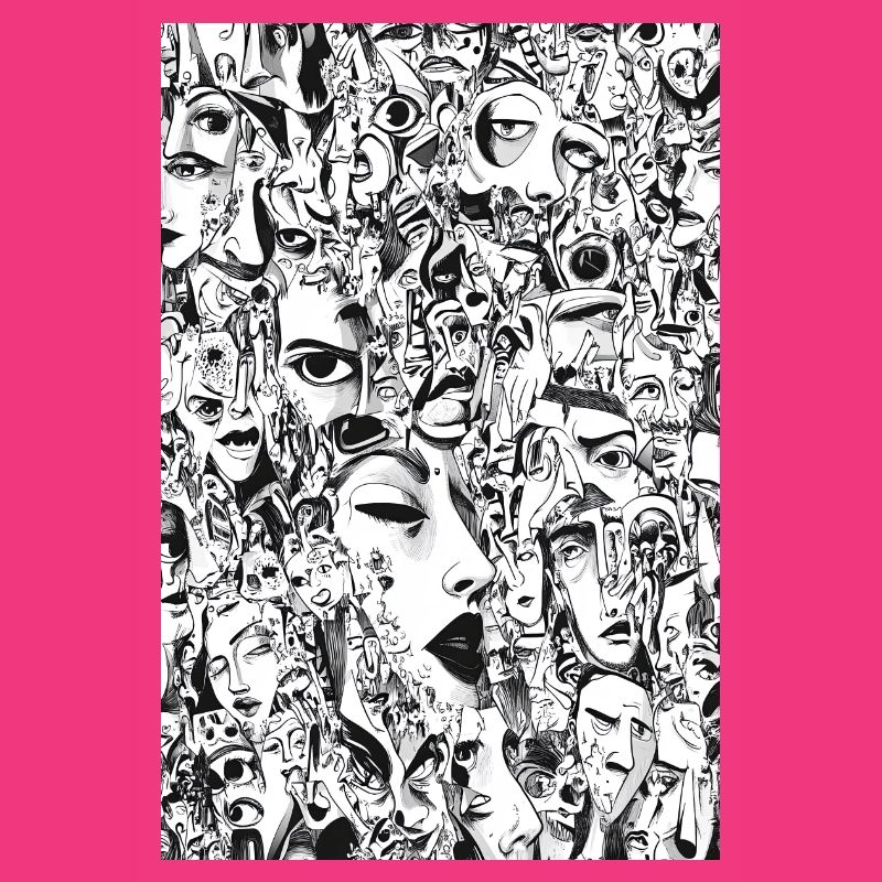 Masken-Mosaik: Gesichtskarussell