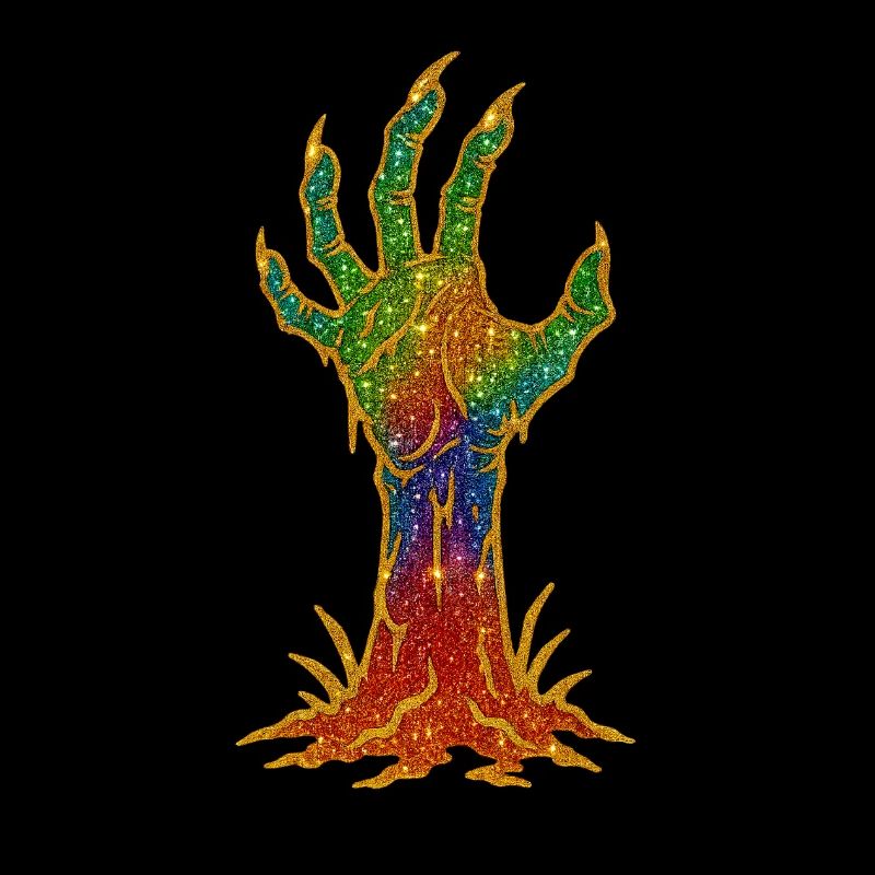 Regenbogen-Glitzerhand Erwachen