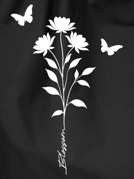 Floral Butterflies Silhouette