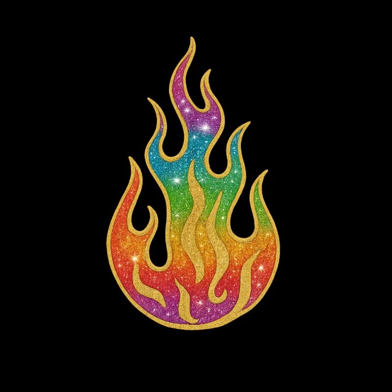 Fire | Rainbow Flame Glitter Splendor