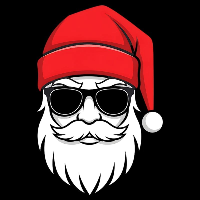 Cooler Santa mit Bart und Sonnenbrille
