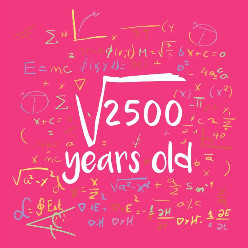 Square root from 2500 maths 50th birthday
