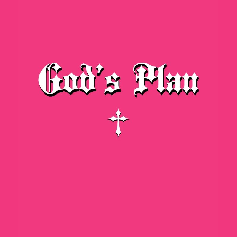 God's Plan in Gothic script with cross