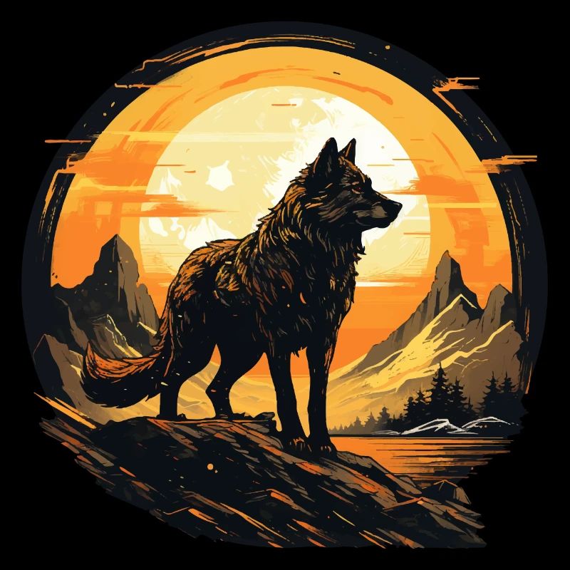 Geschenk Wikinger Wolf Krafttier Schamane Odin