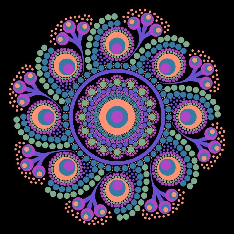 Rainbow Dot Mandala