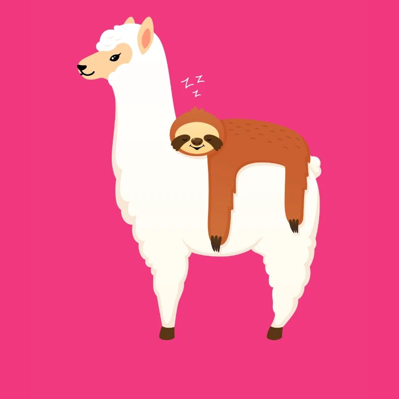 Sloth Sleeping On Llama Alpaca