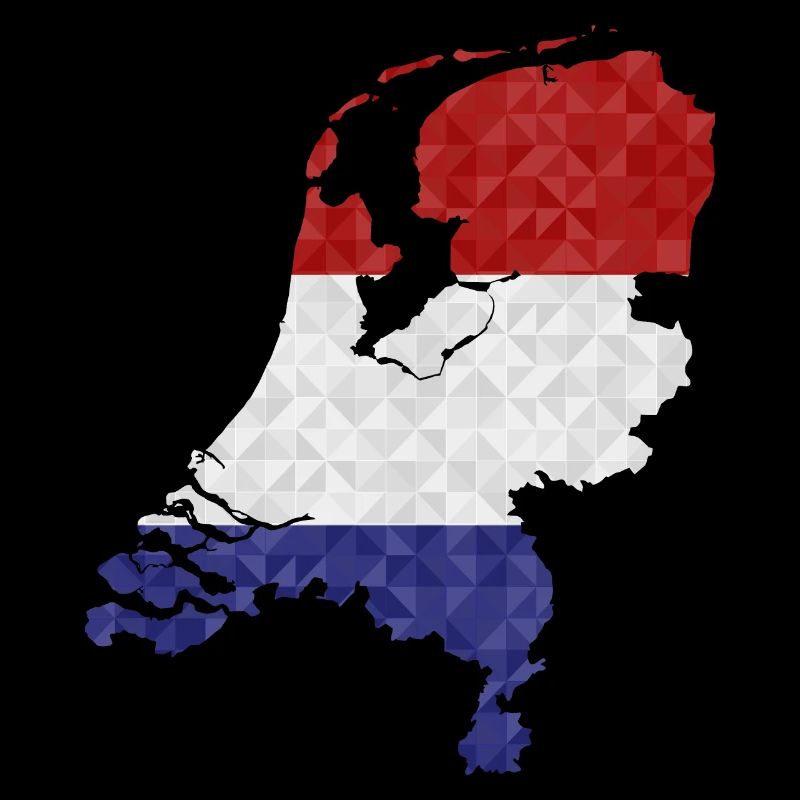 Pays-Bas Drapeau Contour Polygone Holland Drapeau