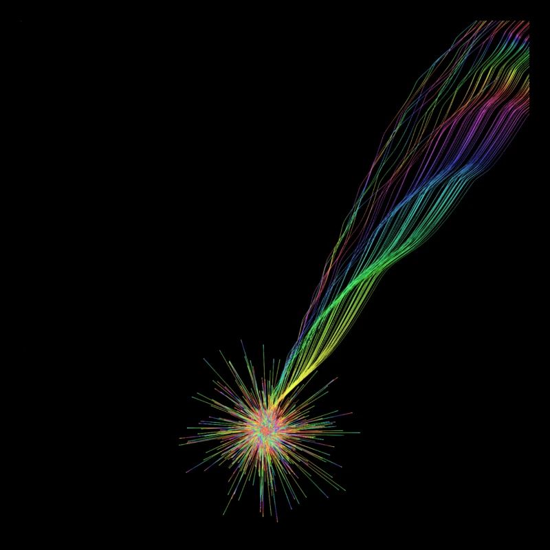 Explosive shooting star with bright colors