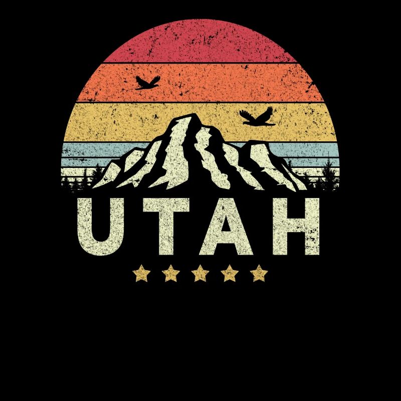 Impression de l'Utah. Style rétro UT, USA Graphic
