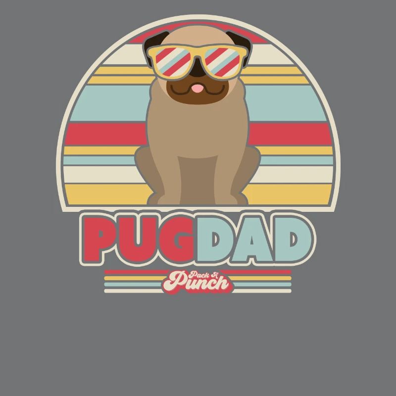 Graphique de Pug Dad. Conception de style rétro