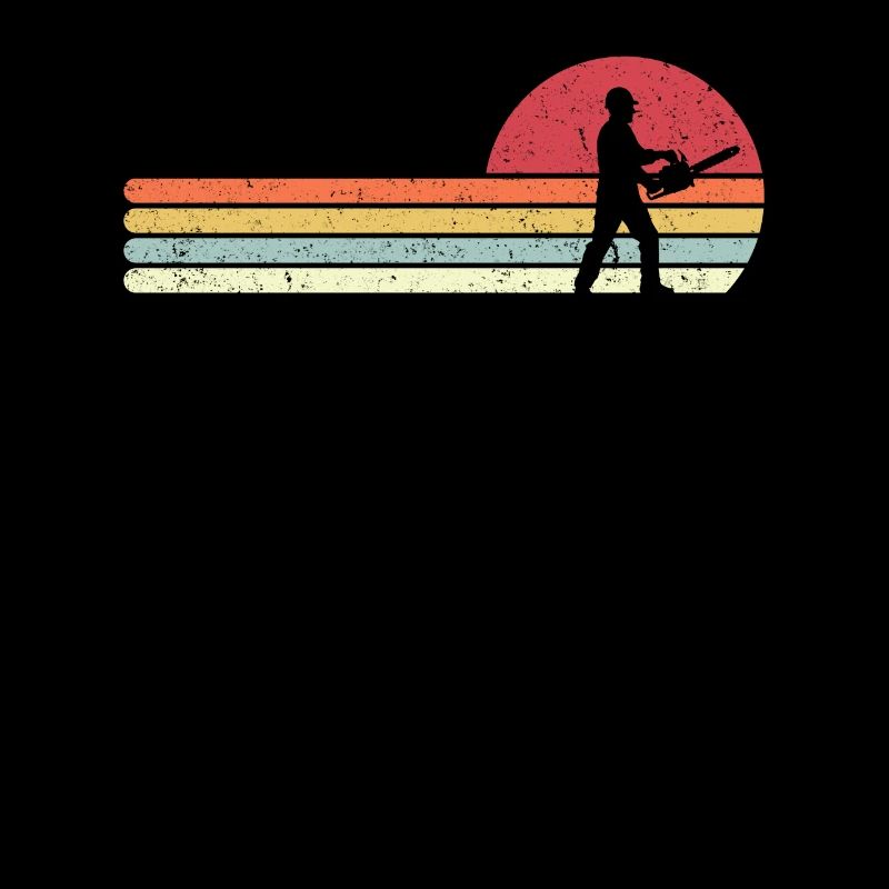 Arboriste, Chainsaw Graphic. Arbre de style rétro