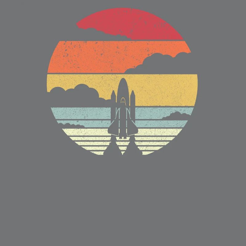 Conception de la navette spatiale. Lancement d'une fusée de style rétro