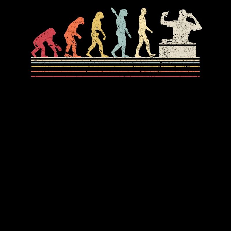 Lustiges DJ-Design. Retro Vintage Evolution des Menschen