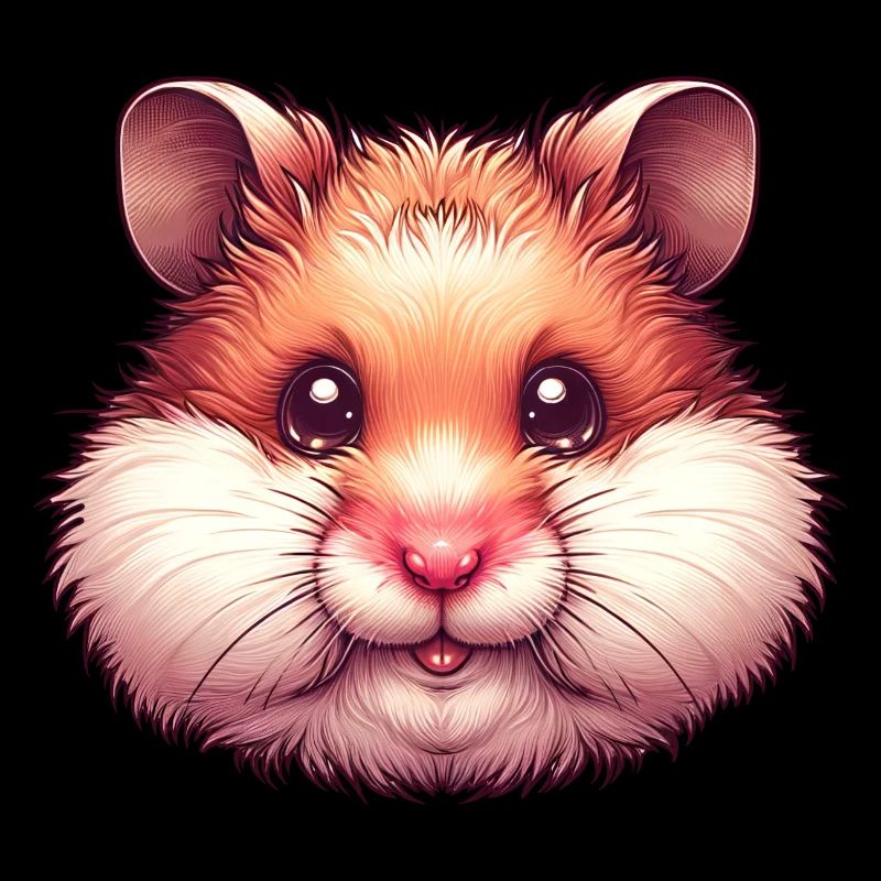 Hamster Head Portrait Ugly Hamster Cheeks