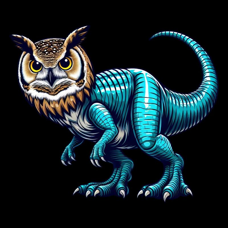 T-Rex Owl Fusion Mythical Beast Design