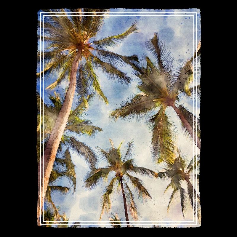 Palmen in Aquarell-Optik
