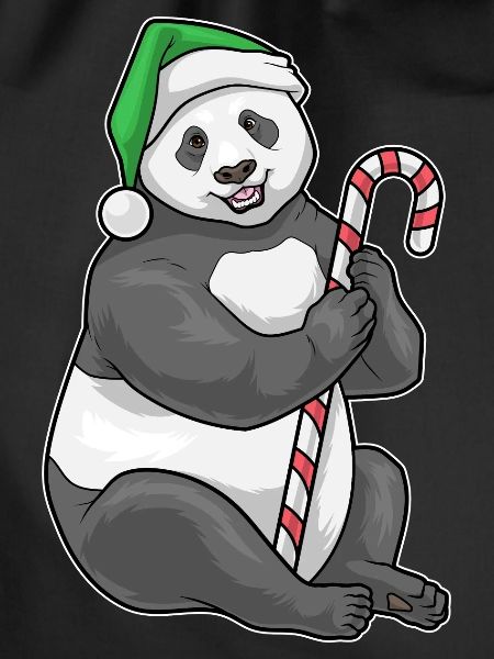 Panda Christmas Candy Cane