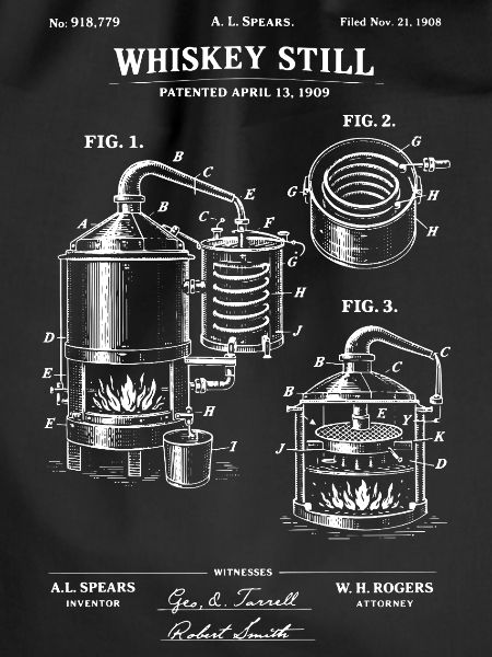 Whiskey Still Blueprint Sketch