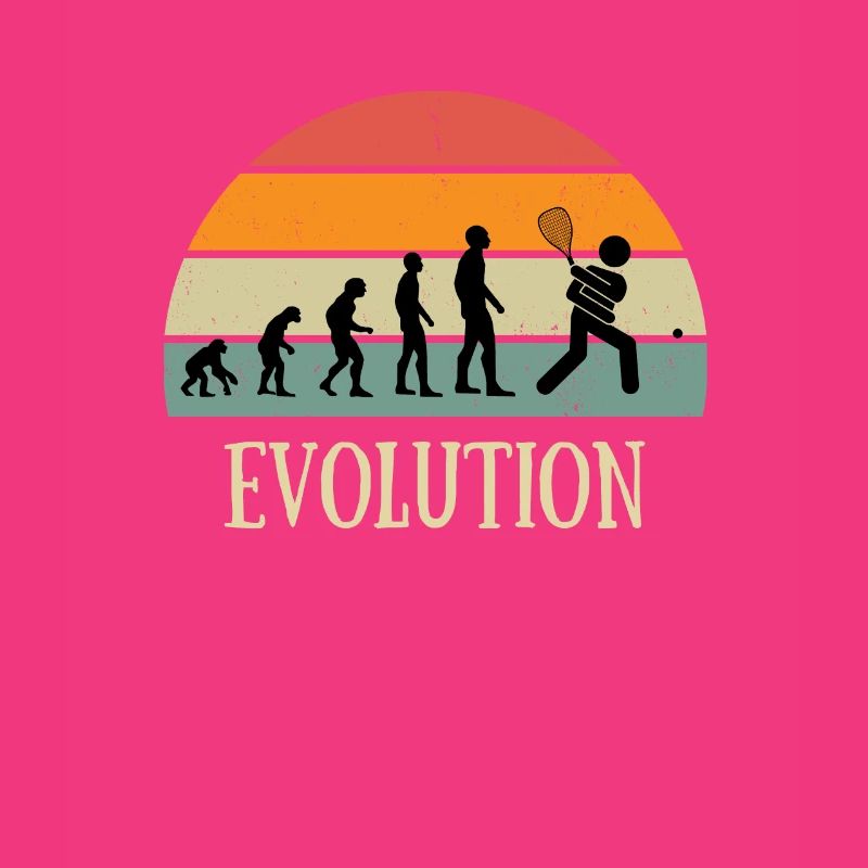 Evolution Vintage Squash Mann Humor Geschenkidee
