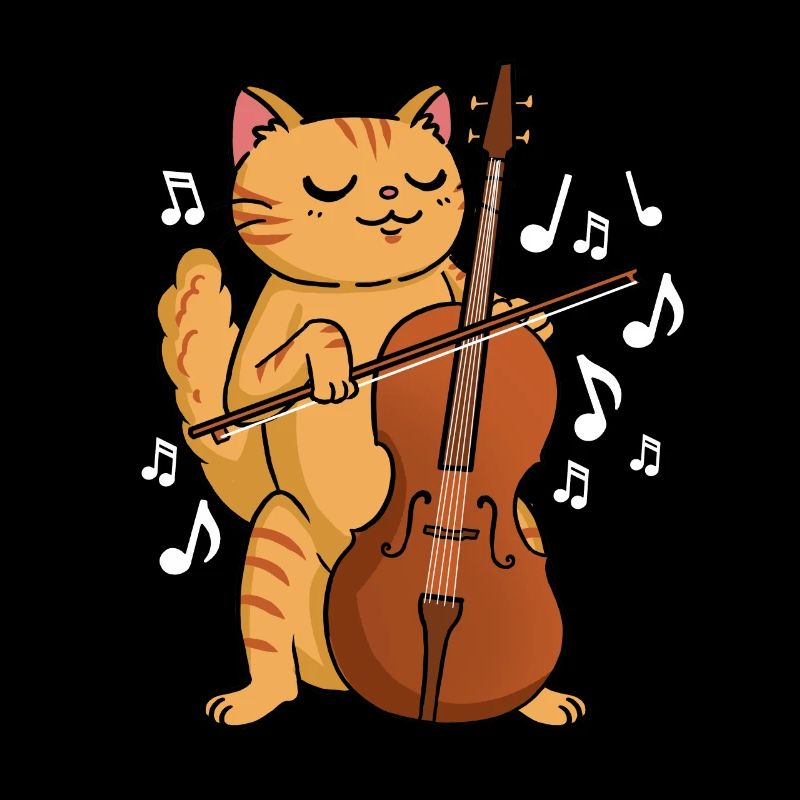 Katze mit Cello Cellisten