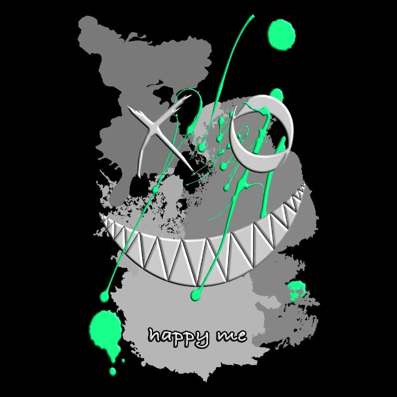 sourire heureux moi vert éclaboussures de couleur